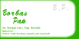 borbas pap business card